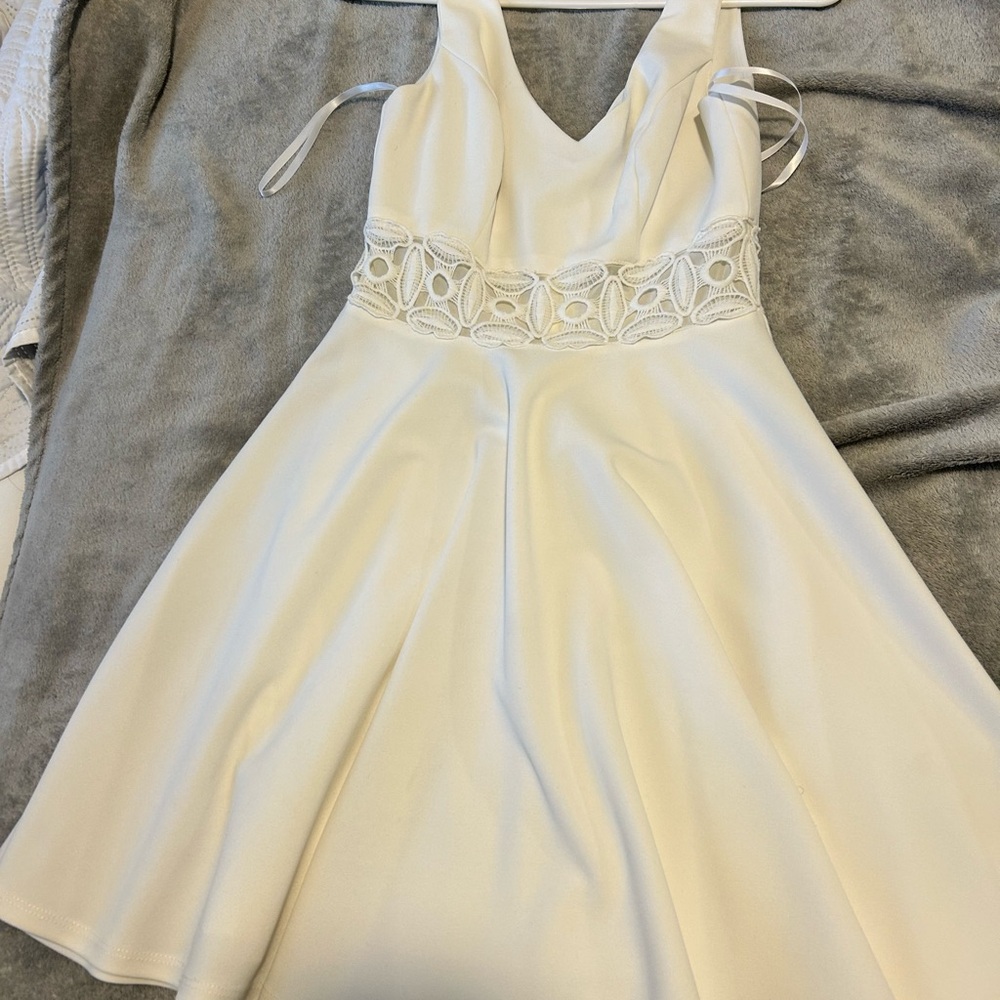 B Darlin White Sleeveless Dress